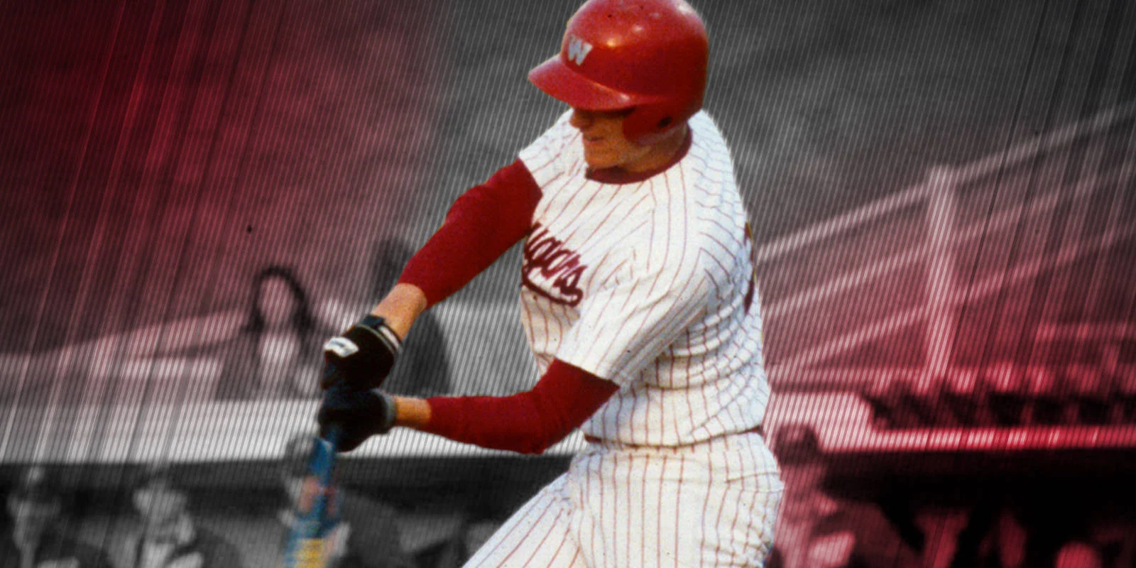 Archival photograph of John Olerud batting for Washington State